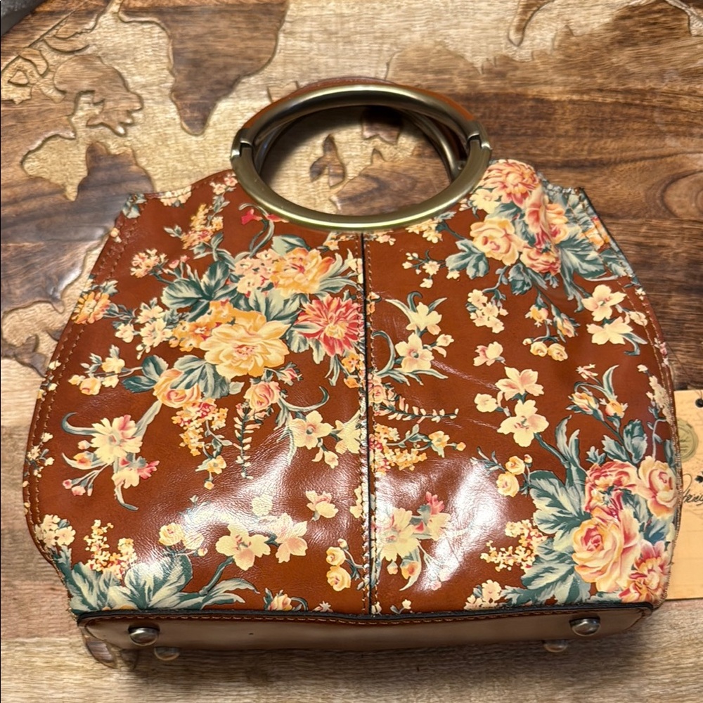Patricia Nash Floral Brown Shoulder Bag
